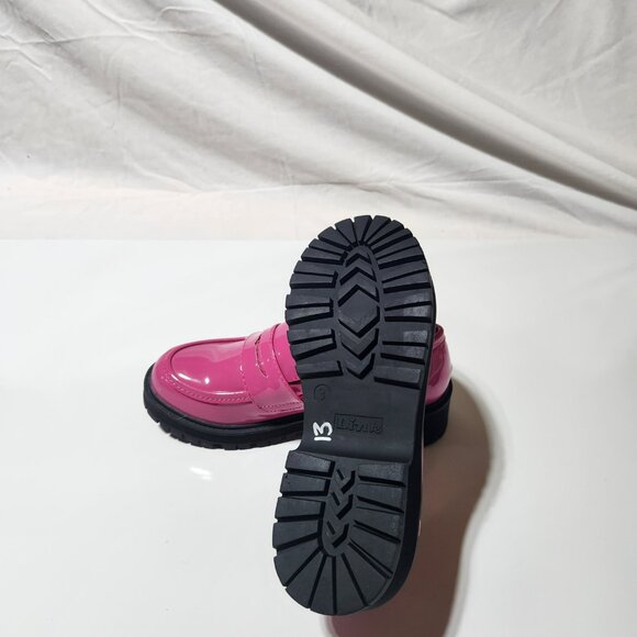 Link Girls Glossy Pink Loafers – Size 3 – Bold Statement Style - Picture 9 of 10